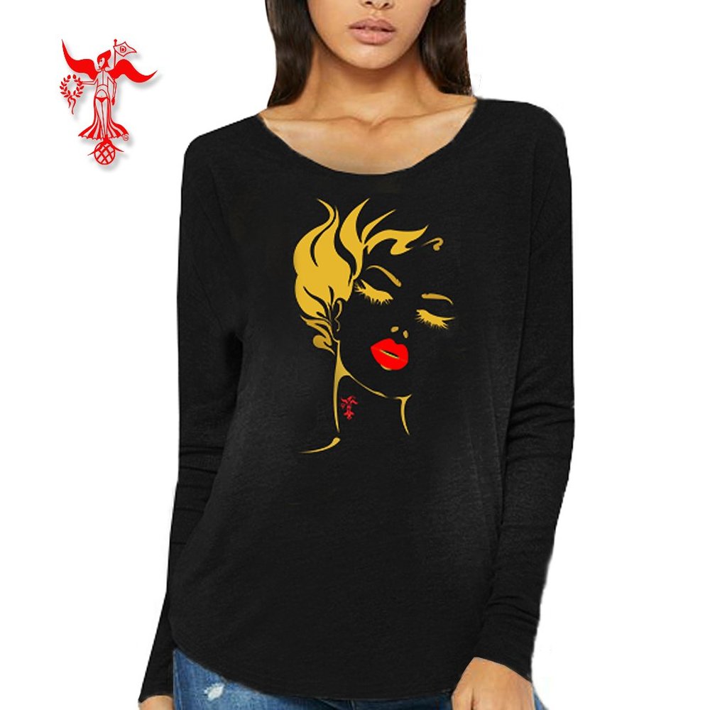 Della Penna Fashion long sleeve silk screen t-shirt